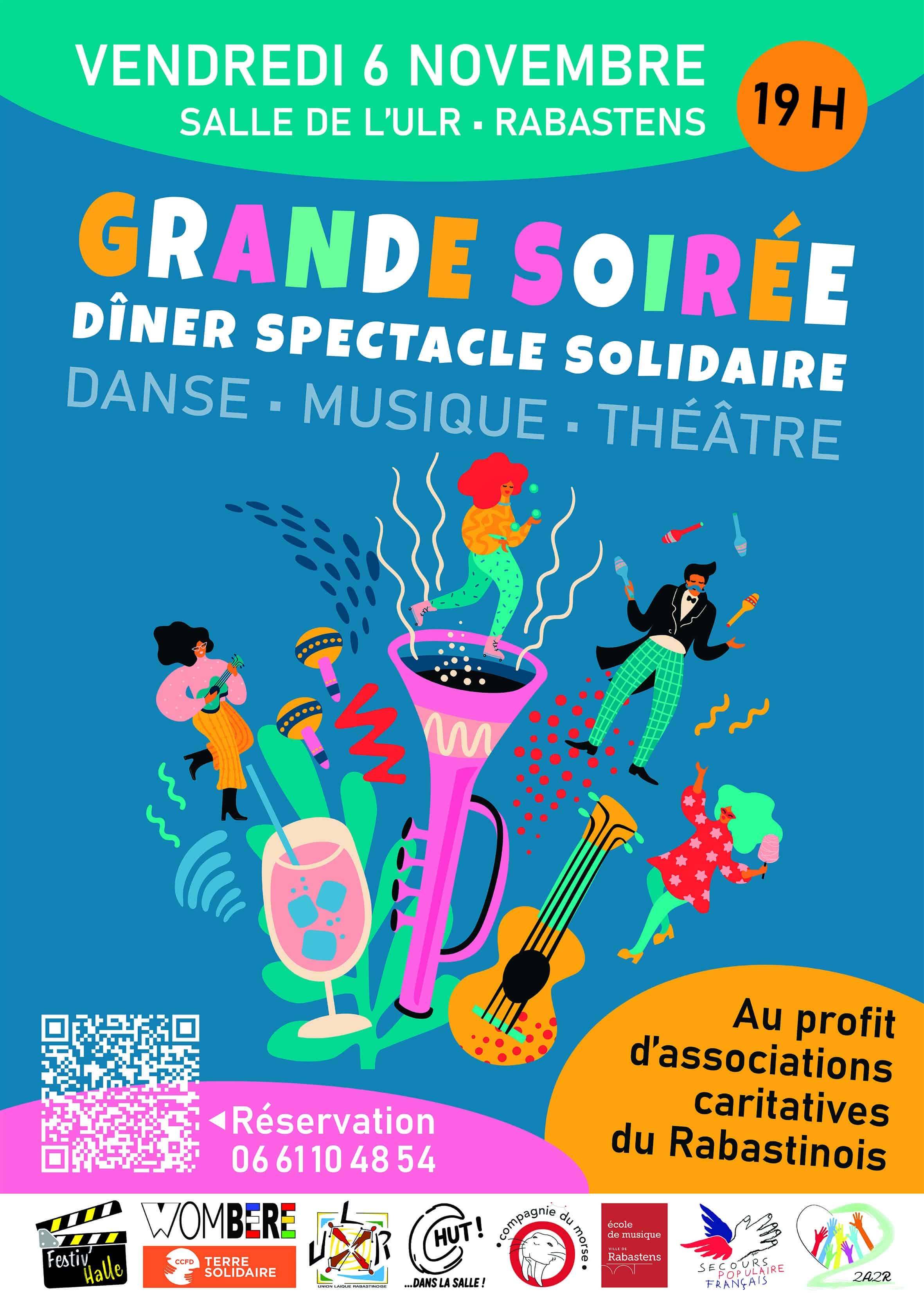 Affiche Grande soirée solidaire du 6/11, Rabastens
